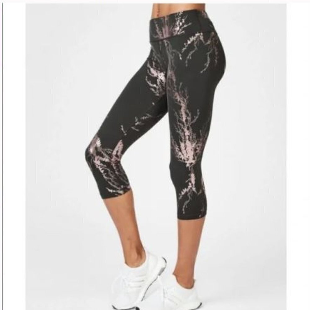 Sweaty Betty Metallic Foil Rose Gold Floral Leggings - XS Cambodia